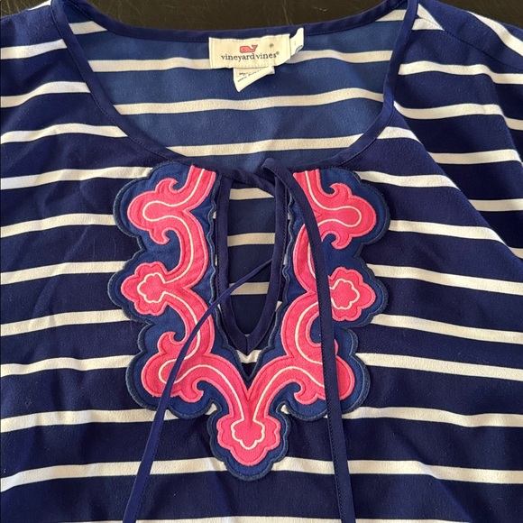 Vineyard Vines Navy and White Striped Long Sleeve Tee, EUC - Picture 2 of 4